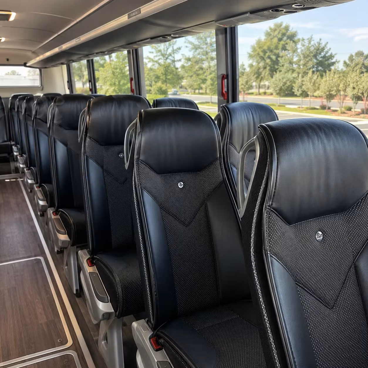 wilmington charter bus rental interior